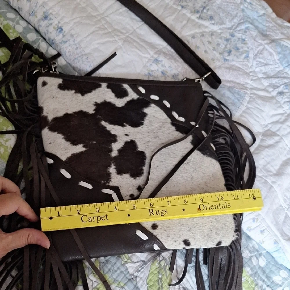 Classy COWGIRL Fringe Black and White Shoulder Bag